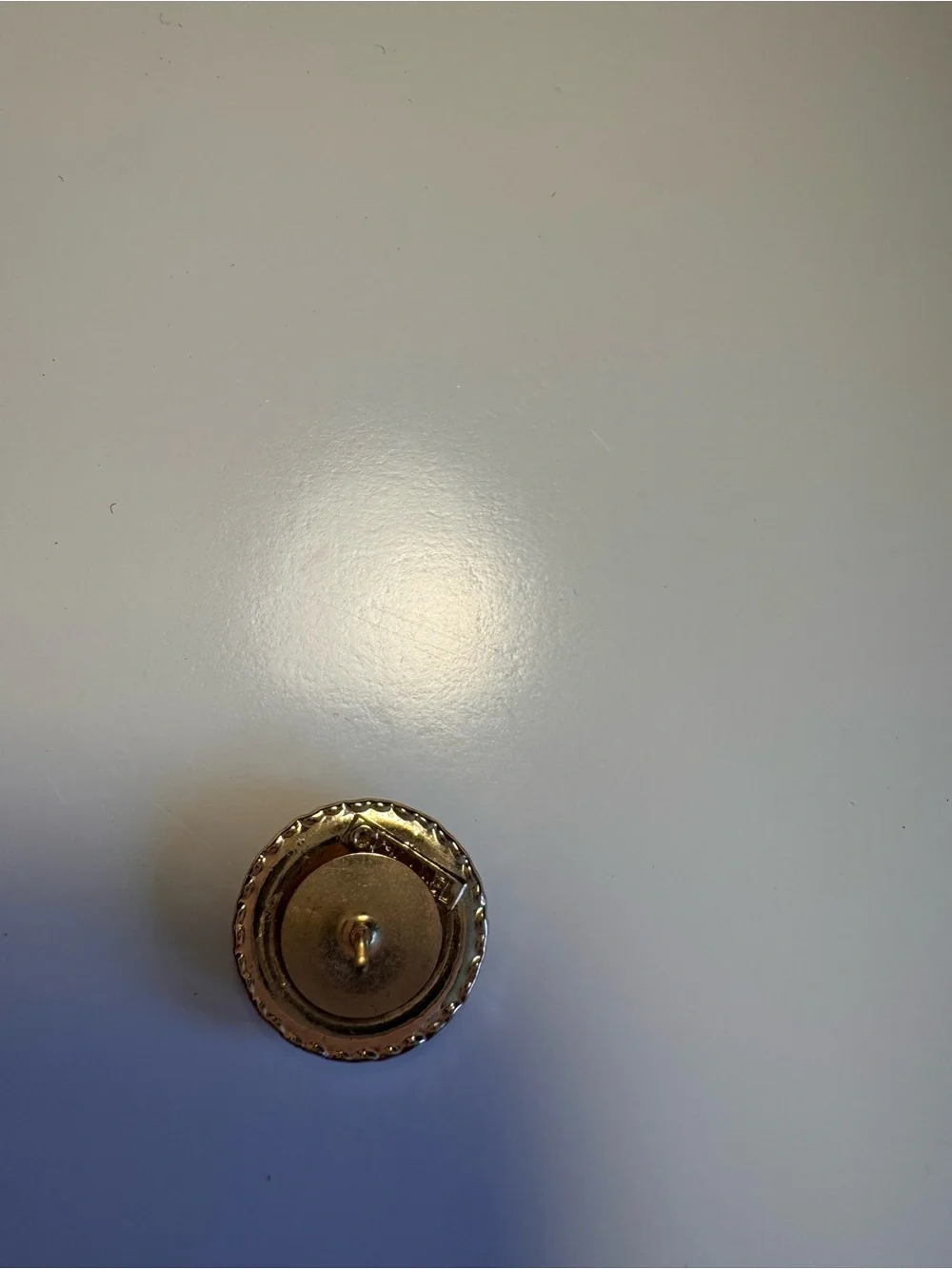 Pearl CC Button Earrings - White and Gold